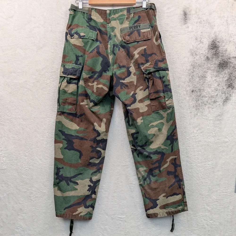 VTG Tru-Spec Cargo Pants Men's M 33x28 Green Woodland Camo Military Utility 90s